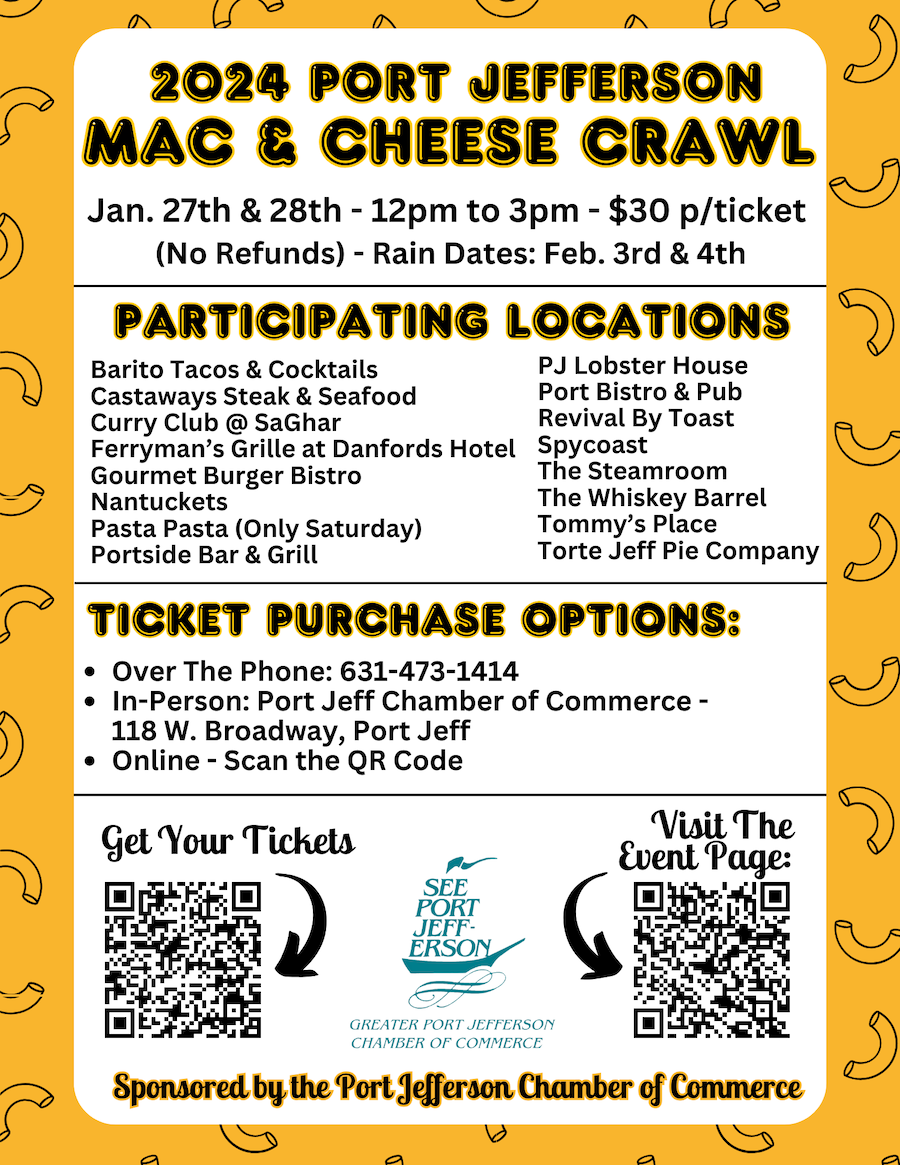 Port Jefferson Mac & Cheese Crawl - Sold Out!