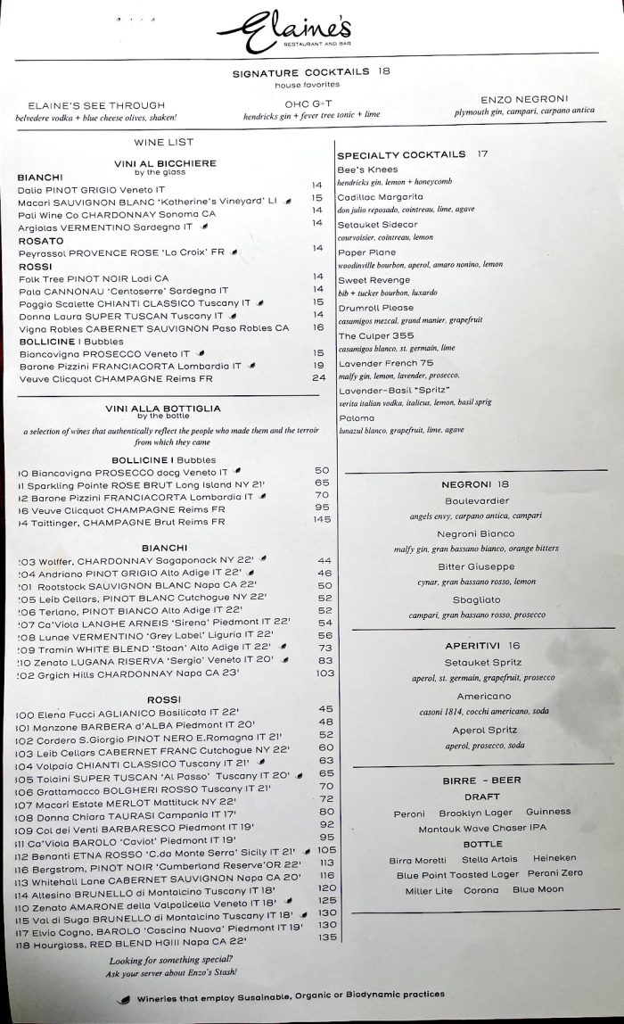 Take A Sneak Peek Inside Elaine’s Restaurant and Bar in East Setauket