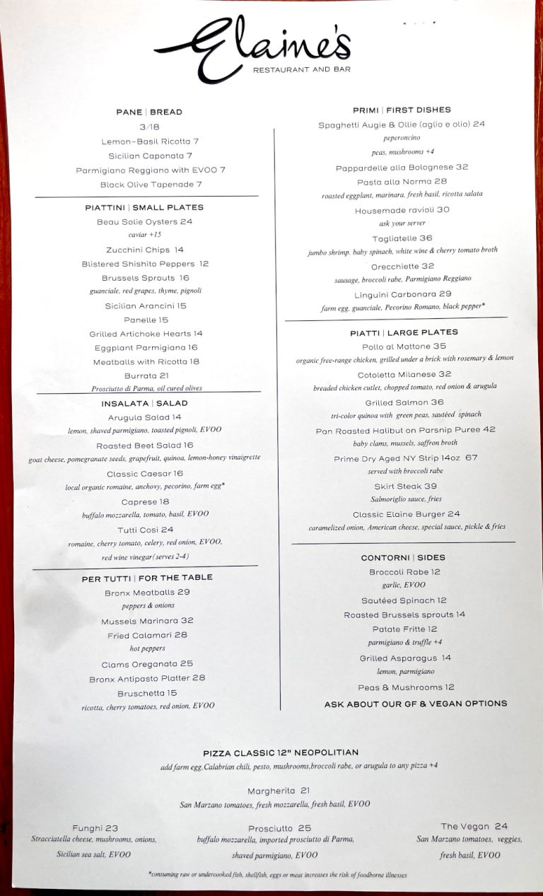 Take A Sneak Peek Inside Elaine’s Restaurant and Bar in East Setauket