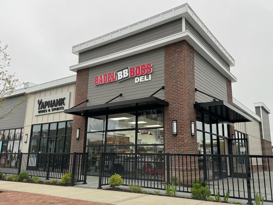 During Grand Opening of Brand New Bagel Boss in Yaphank, Shop Giving